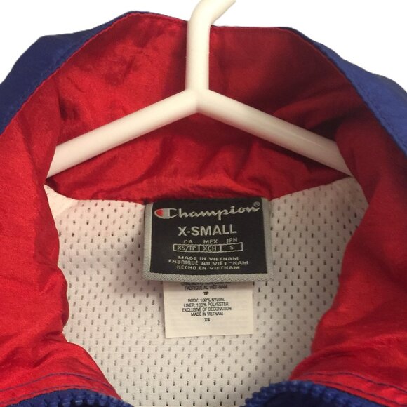 Champion Mens zip front windbreaker. Red, white & blue - Picture 3 of 5